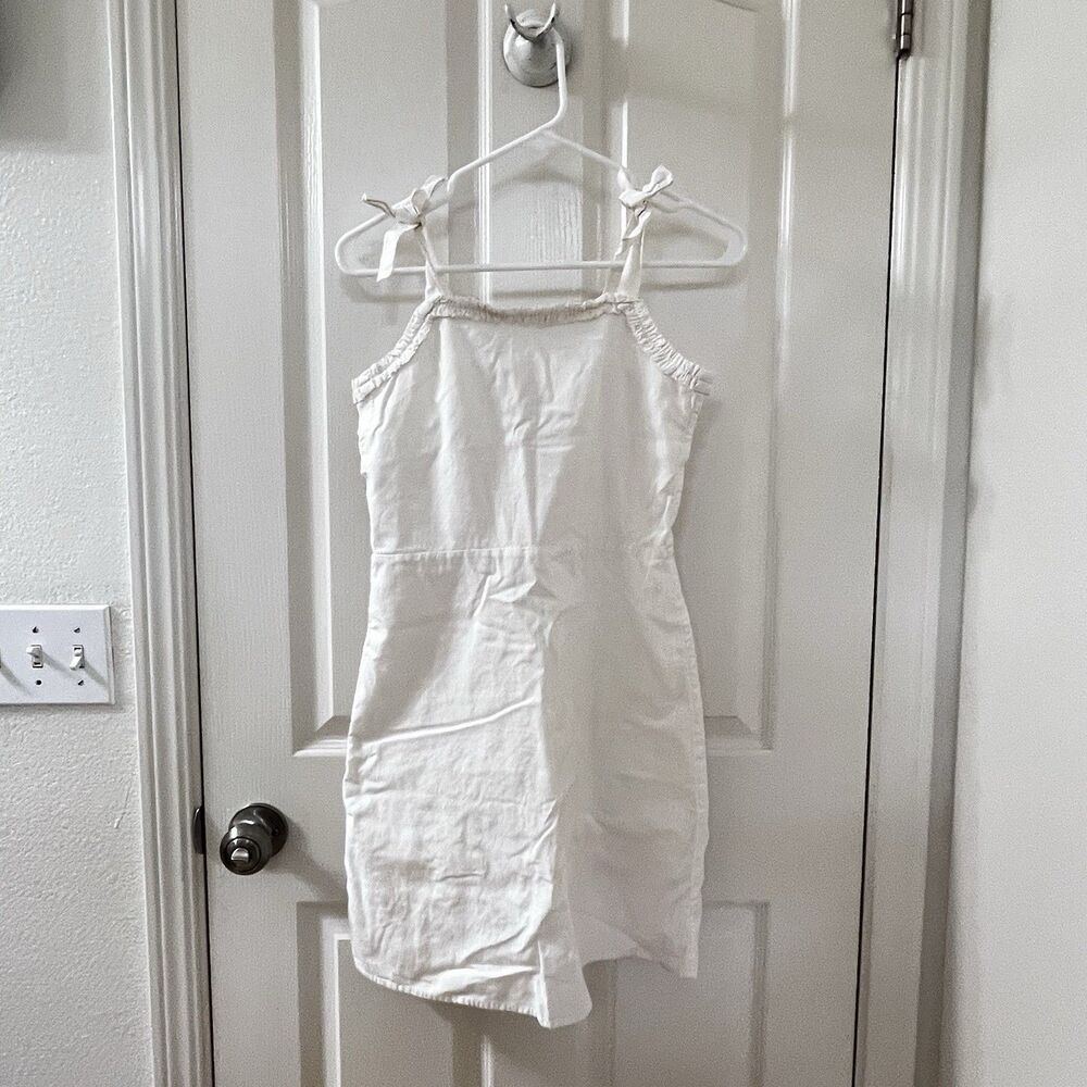 Crewcuts J Crew Cotton Off-White Bow Strap Smocked Sundress Dress Girls Size 14